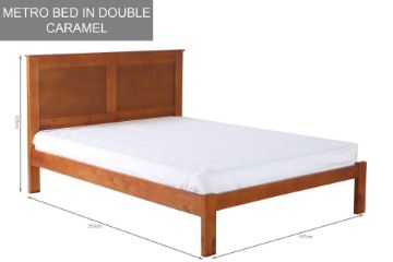 Picture of [FLOOR MODEL CLEARANCE] METRO Double Bed Frame (Caramel) 