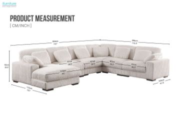 Picture of PAULINA Corduroy Fabric Modular Chaise Facing Right Sofa Set