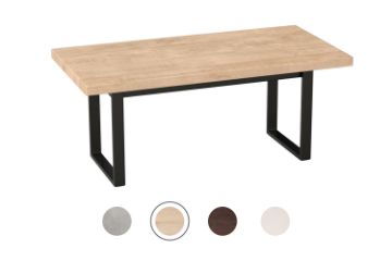 Picture of SYNERGYPLUS Dining Table with Square Metal Legs (Natural Oak) - 200x100