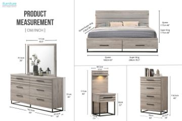 Picture of WESTDEN 3PC/4PC/5PC/6PC Bedroom Combo Set with Side Pier in Queen / Super King Size