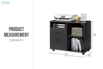 Picture of HARKEN 2-Drawer Cabinet with Wheels (Black)