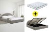 Picture of HOFFMAN Fabric Bed Frame with Gas Lift Storage + MIRAGE Mattress Combo Deal - Super King