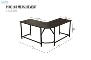Picture of VITALI 150 L-Shaped Computer Desk (Black)
