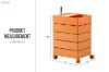 Picture of GAVIN Rotating 5 Tier Utility Drawer Wheel Trolley (Orange)