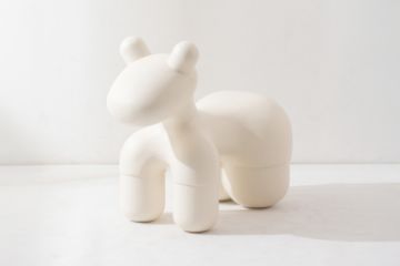 Picture of RUMIYA Playful Accent Seating Sculptural Pony Chair (White)