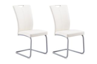 Picture of EDAN High Back Dining Chair with Lacquered Base (Pearl White) - 2 Chairs in 1 Carton
