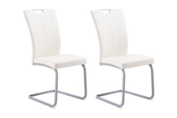 Picture of EDAN High Back Dining Chair with Powder Coating Base (Pearl White) - 2 Chairs in 1 Carton