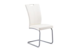 Picture of EDAN High Back Dining Chair with Lacquered Base (Pearl White) - Each