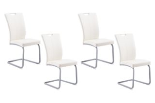 Picture of EDAN High Back Dining Chair with Lacquered Base (Pearl White) - 4 Chairs in 1 Carton