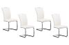 Picture of EDAN High Back Dining Chair with Chromed Base (Pearl White) - 4 Chairs in 1 Carton