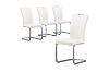 Picture of EDAN High Back Dining Chair with Chromed Base (Pearl White) - 4 Chairs in 1 Carton
