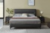 Picture of CUBA Genuine Leather Bed Frame in King Size (Dark Grey)