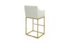 Picture of HESPER 74 Bar Height Bar Stool  with Arms & Golden Finish Base (White)