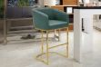 Picture of TRYTON 74 Bar Height Bar Stool with Arms & Golden Finish Base (Green)  