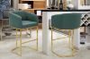 Picture of TRYTON Bar Stool with Arms & Golden Finish Base (Green)  