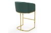 Picture of TRYTON H102 Bar Stool with Arms & Golden Finish Base (Green)  