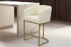 Picture of TRYTON Bar Stool with Arms & Golden Finish Base(White)