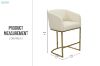 Picture of TRYTON Bar Stool with Arms & Golden Finish Base(White)