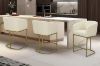 Picture of TRYTON Bar Stool with Arms & Golden Finish Base(White)