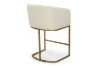 Picture of TRYTON Bar Stool with Arms & Golden Finish Base(White)