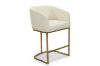 Picture of TRYTON Bar Stool with Arms & Golden Finish Base(White)