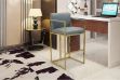 Picture of DAKOTA 78 Bar Height Bar Stool with Arms & Golden Finish Base (Grey)