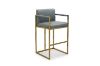 Picture of DAKOTA 78 Bar Height Bar Stool with Arms & Golden Finish Base (Grey)