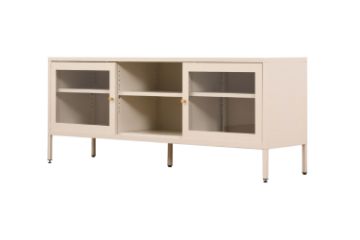 Picture of STARK Steel Frame 1.5M Sliding Door Transparent Glass TV Unit (Cream)