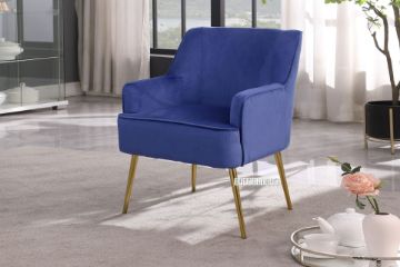 Picture of [FLOOR MODEL CLEARANCE]  MILLER Velvet Lounge Chair (Navy Blue)