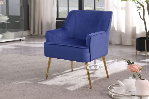 Picture of [FLOOR MODEL CLEARANCE]  MILLER Velvet Lounge Chair (Navy Blue)