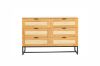 Picture of [FLOOR MODEL CLEARANCE] SAILOR 6 Drawer Chest with Rattan Design (Oak Colour)