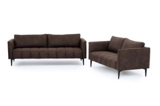 Picture of BARTLET Air Leather Sofa Range (Chocolate) - 3+2 Sofa Set