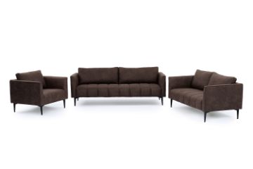 Picture of BARTLET Air Leather Sofa Range (Chocolate) - 3+2+1 Sofa Set
