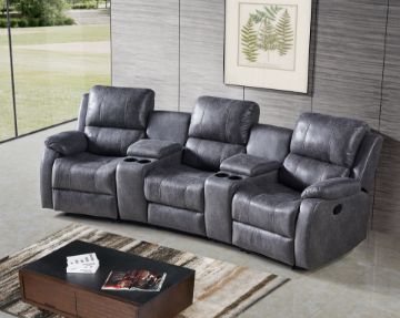 Picture of [FLOOR MODEL CLEARANCE] EASTON Home Theatre Reclining Sofa with 2 Cup Holders and Storage