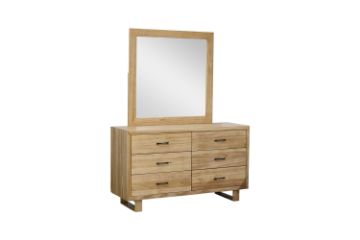 Picture of  [FLOOR MODEL CLEARANCE] LYNWOOD 6-Drawer Solid Tasmanian Oak Dresser with Mirror