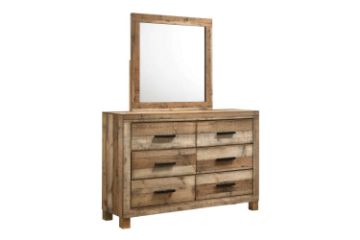 Picture of  [FLOOR MODEL CLEARANCE] ROLAND 6-Drawer Dresser with Mirror (Natural)