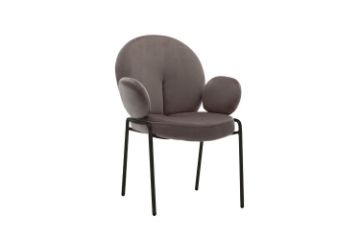 Picture of  [FLOOR MODEL CLEARANCE] OLA Velvet Armchair with Black Legs (Brown) - Each