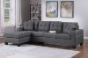 Picture of KLARA Reversible Sectional Sofa with Cupholders and Two Cushions (Dark Grey) 
