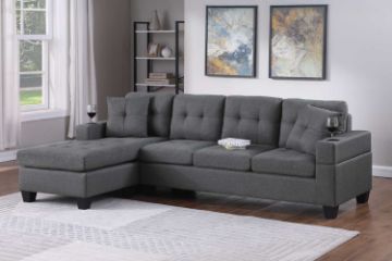 Picture of KLARA Reversible Sectional Sofa with Cupholders (Dark Grey) 