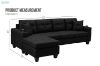 Picture of KLARA Reversible Sectional Sofa with Cupholders and Two Cushions (Black)