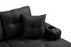 Picture of KLARA Reversible Sectional Sofa with Cupholders and Two Cushions (Black)