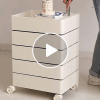 Picture of GAVIN Rotating 5 Tier Utility Drawer Wheel Trolley (Cream) 