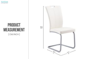 Picture of EDAN High Back Dining Chair with Powder Coating Base (Pearl White) - 2 Chairs in 1 Carton