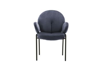 Picture of [FLOOR MODEL CLEARANCE] OLA Velvet Armchair with Black Legs (Dark Grey)