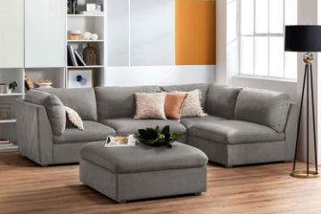 Picture of ASPECT Nappa Fabric Memory Foam Sectional Modular Sofa (Grey)