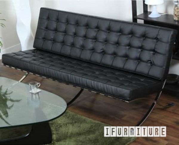 Picture of BARCELONA 3 Seater Sofa *Italian Leather - Black
