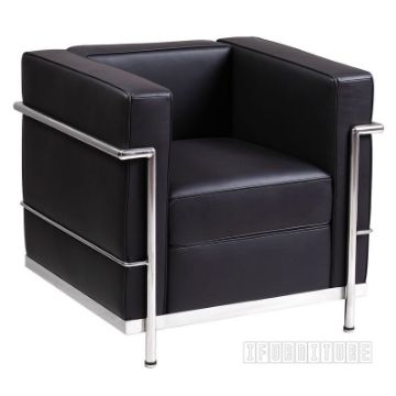 Picture of LE CORBUSIER LC2 1-Seater Sofa/Armchair *100% Italian Leather (Black)