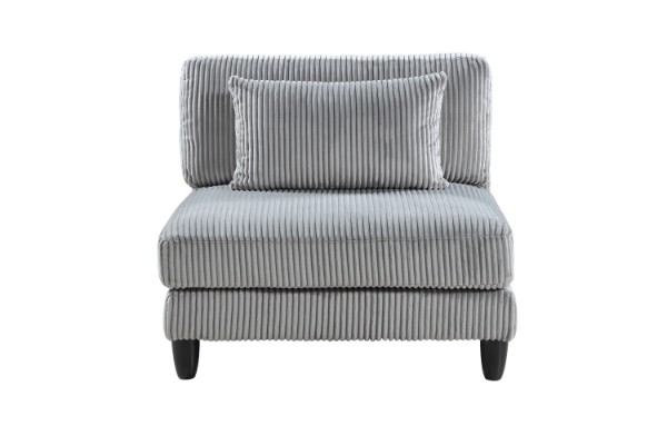 Picture of VIANNA Corduroy Sectional Modular Sofa Range (Grey) - Armless