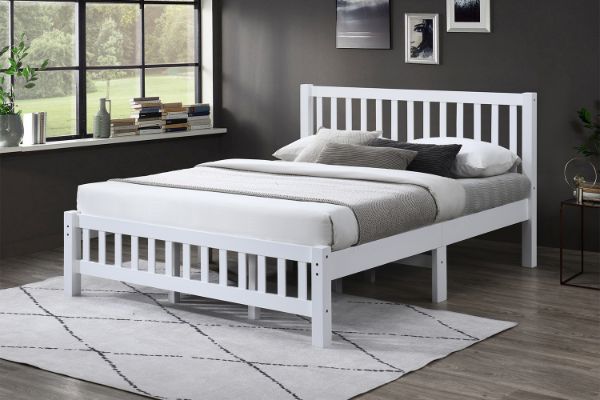Picture of FORESTER Solid Wood Bed Frame (White) - Single Size 