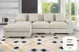 Picture of WINSTON Premium Corduroy Modular Sectional Sofa with Cup Holders & USB Ports (Beige) - Chaise Facing  Left